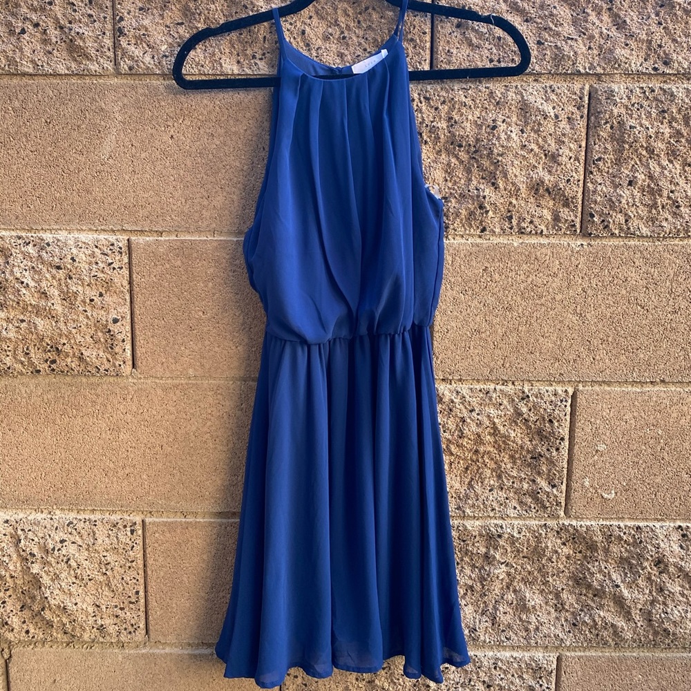 Dark blue sheer dress